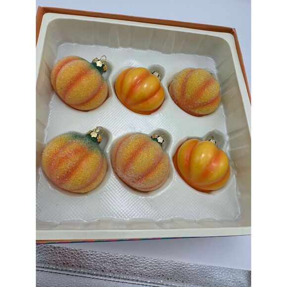 18 VTG Autumn Heirlooms Glass Pumpkin Ornaments in Box *PLEASE READ Discription* - Picture 6 of 11